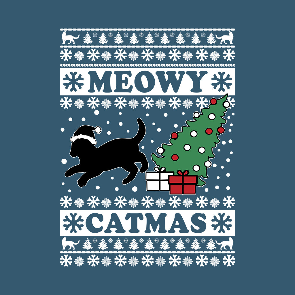Meowy Catmas Black Cat Christmas Funny Xmas | PRODUCT CODE: MWYCHTRBLU
