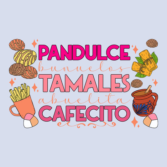 Mexican Christmas Foods Pandulce Bunuelos Tamales Abuelita & Cafecito Latina Xmas | PRODUCT CODE: MXCNPLDUBRE