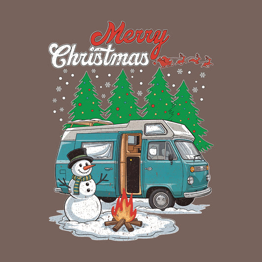 Merry Christmas Camper Van Snowman Campfire RV Xmas | PRODUCT CODE: MYRCHPEVNAS