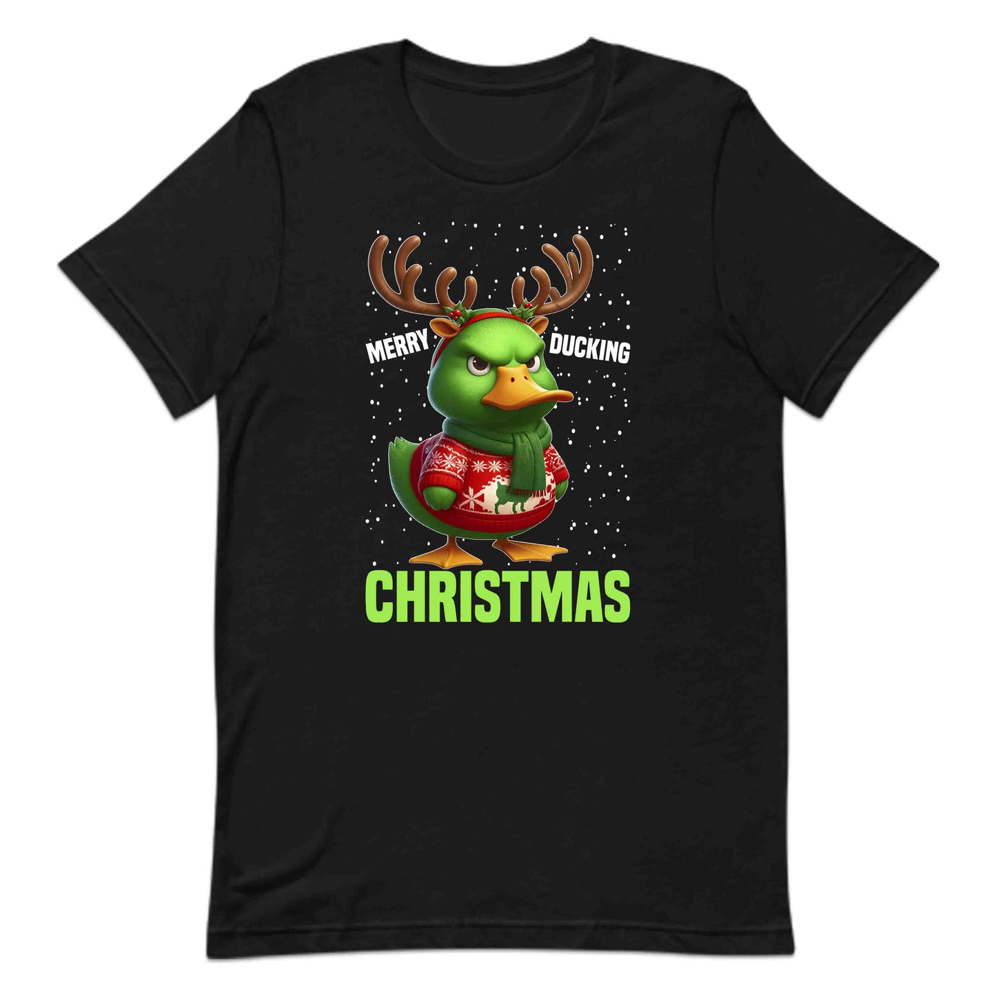 Merry Ducking Christmas Duck with Reindeer Antlers Hilarious Xmas | PRODUCT CODE: MYRDCKNGCHM