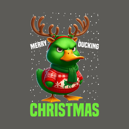Merry Ducking Christmas Duck with Reindeer Antlers Hilarious Xmas | PRODUCT CODE: MYRDCKNGCHM