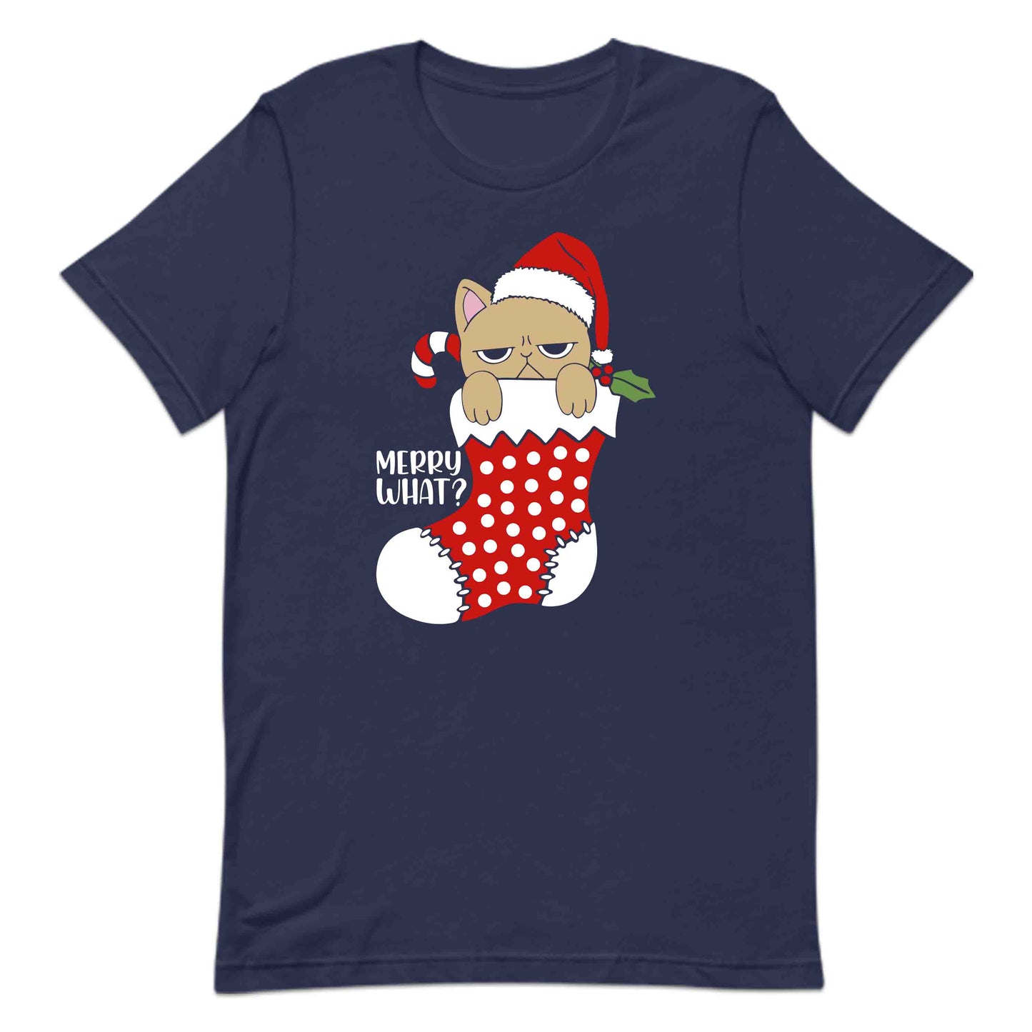 Merry What Grumpy Cat in Stocking Anti Holiday Xmas Cat | PRODUCT CODE: MYRWTGRMSTC