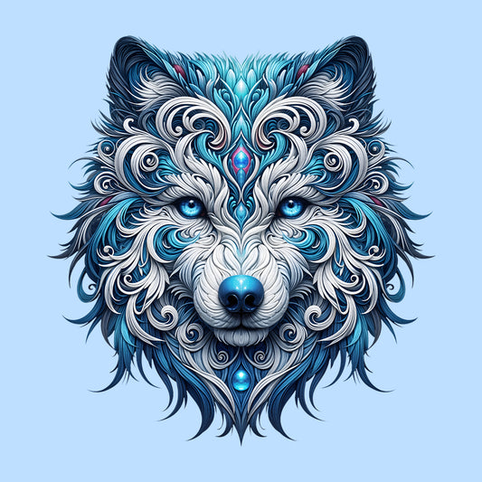 Mystical Wolf Husky Mandala Artistic Tribal Husky Wolfdogs | PRODUCT CODE: MYTSLWOFHKY