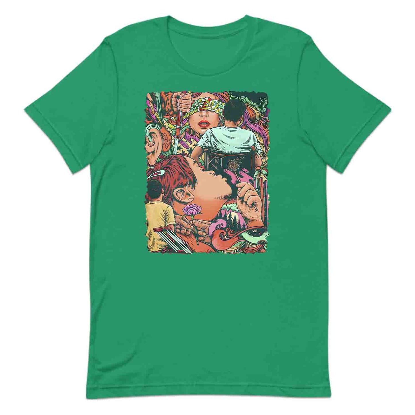 Inclusive Disability Art T-Shirt, Surreal Abstract Sweatshirt, Vibrant Diversity Hoodie | PRODUCT CODE: NDTJAOEBLC