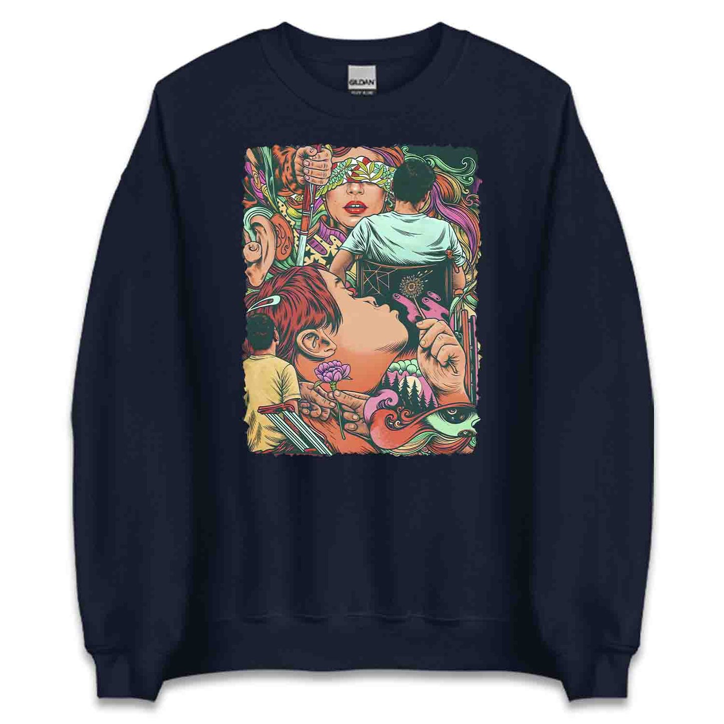 Inclusive Disability Art T-Shirt, Surreal Abstract Sweatshirt, Vibrant Diversity Hoodie | PRODUCT CODE: NDTJAOEBLC