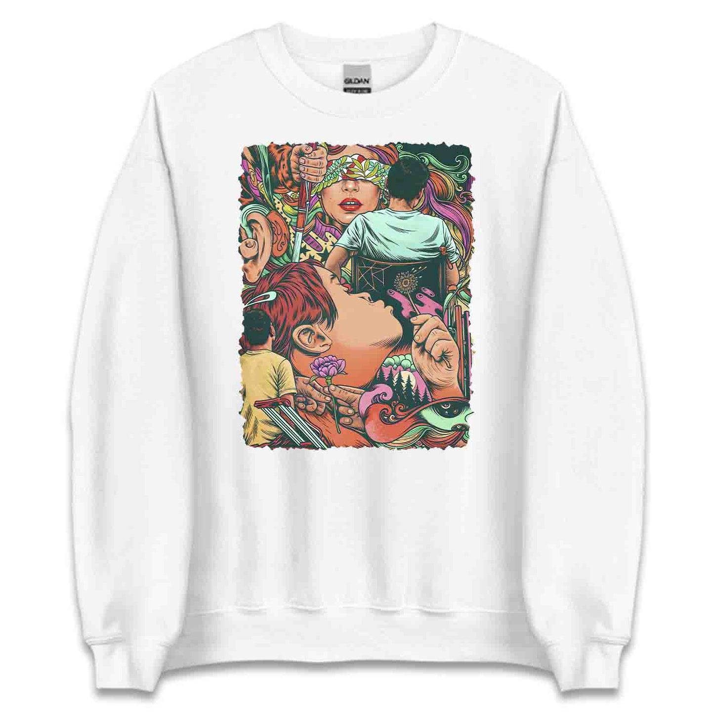 Inclusive Disability Art T-Shirt, Surreal Abstract Sweatshirt, Vibrant Diversity Hoodie | PRODUCT CODE: NDTJAOEBLC