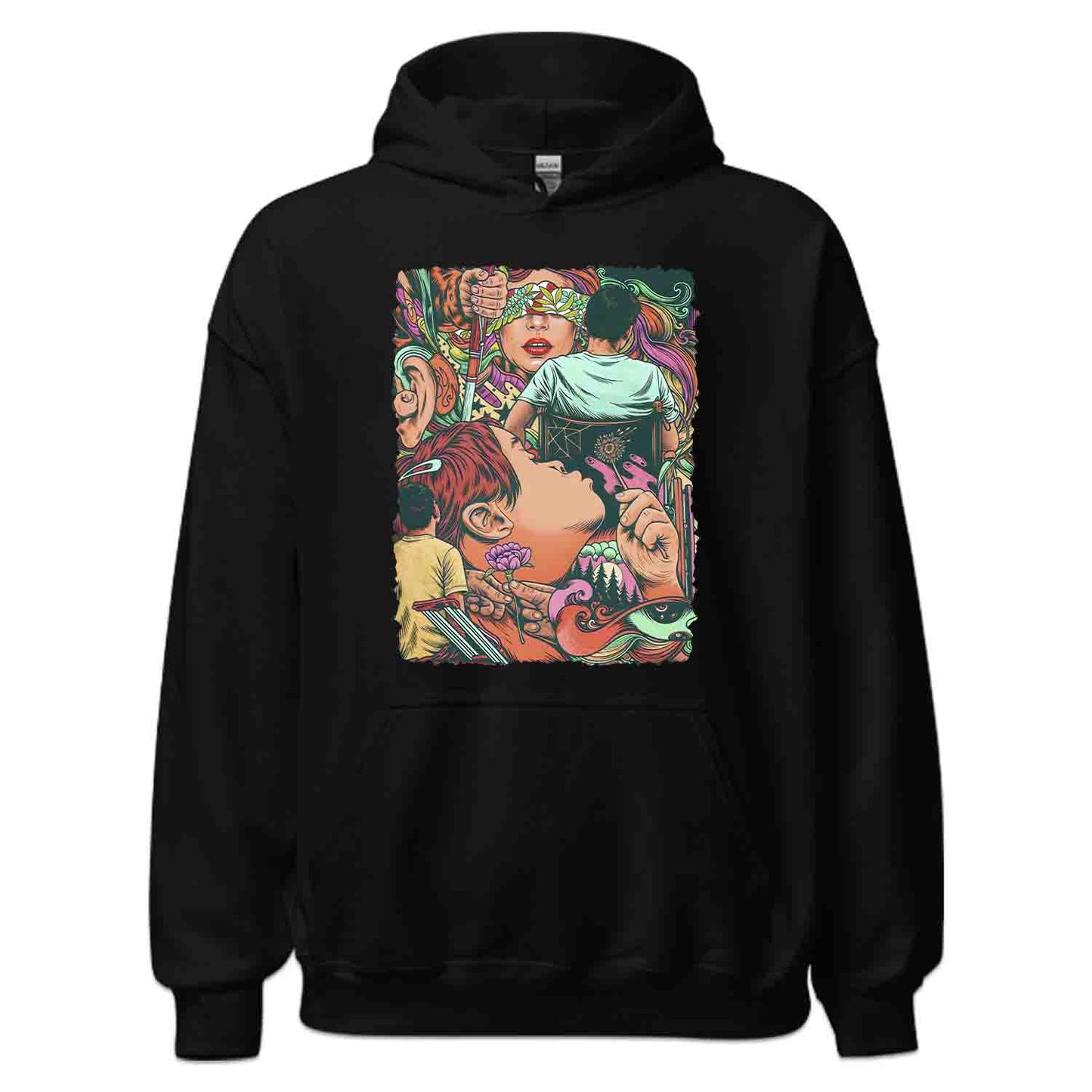 Inclusive Disability Art T-Shirt, Surreal Abstract Sweatshirt, Vibrant Diversity Hoodie | PRODUCT CODE: NDTJAOEBLC