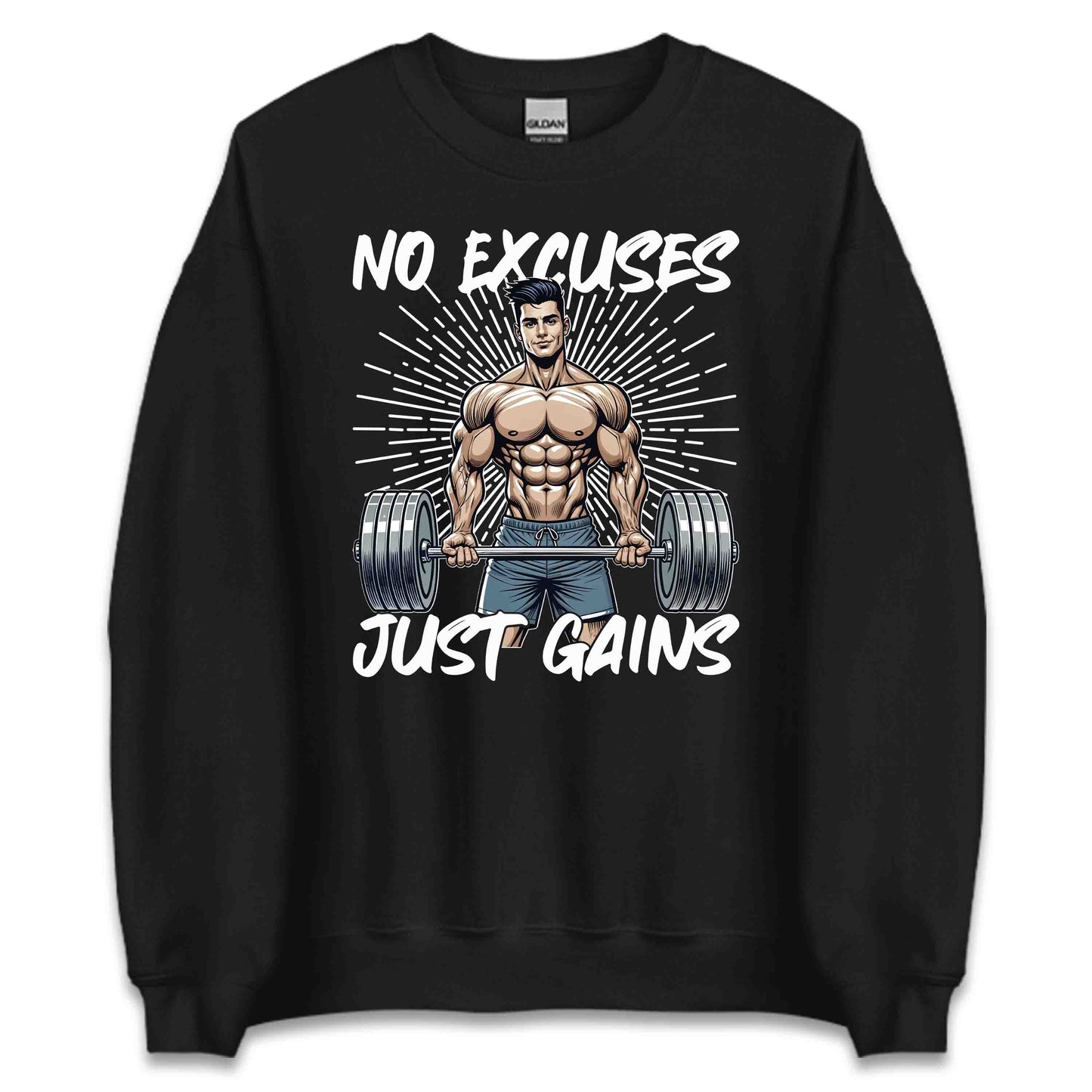 No Excuses Just Gains Gym Fitness Fanatics Muscle Building | PRODUCT CODE: NEXUSGMYFTBD