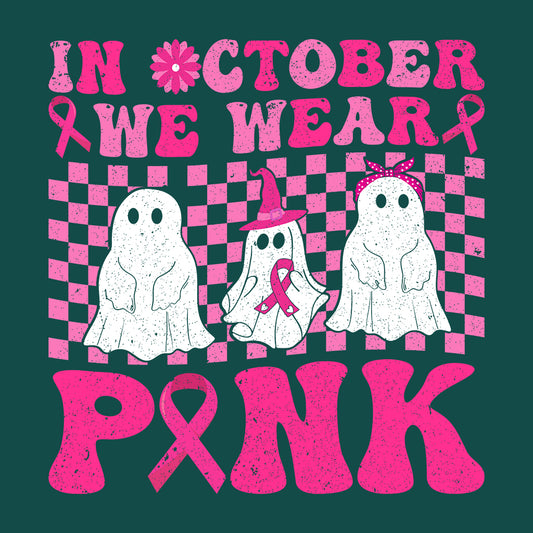 In October We Wear Pink Halloween Breast Cancer Awareness | PRODUCT CODE: NOCTBRHALBA