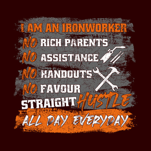 Ironworker Hustle No Handouts Hardworking Labor Day | PRODUCT CODE: NRCHPTNHSL