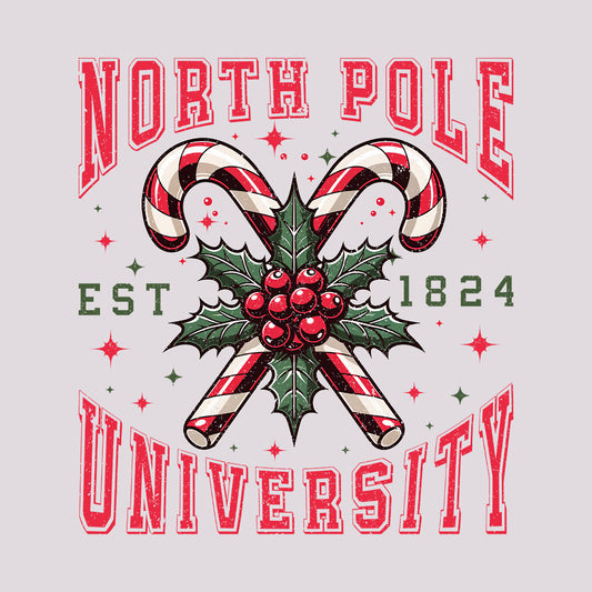 North Pole University Christmas Classic Candy Cane Xmas | PRODUCT CODE: NRTHLPENVYU