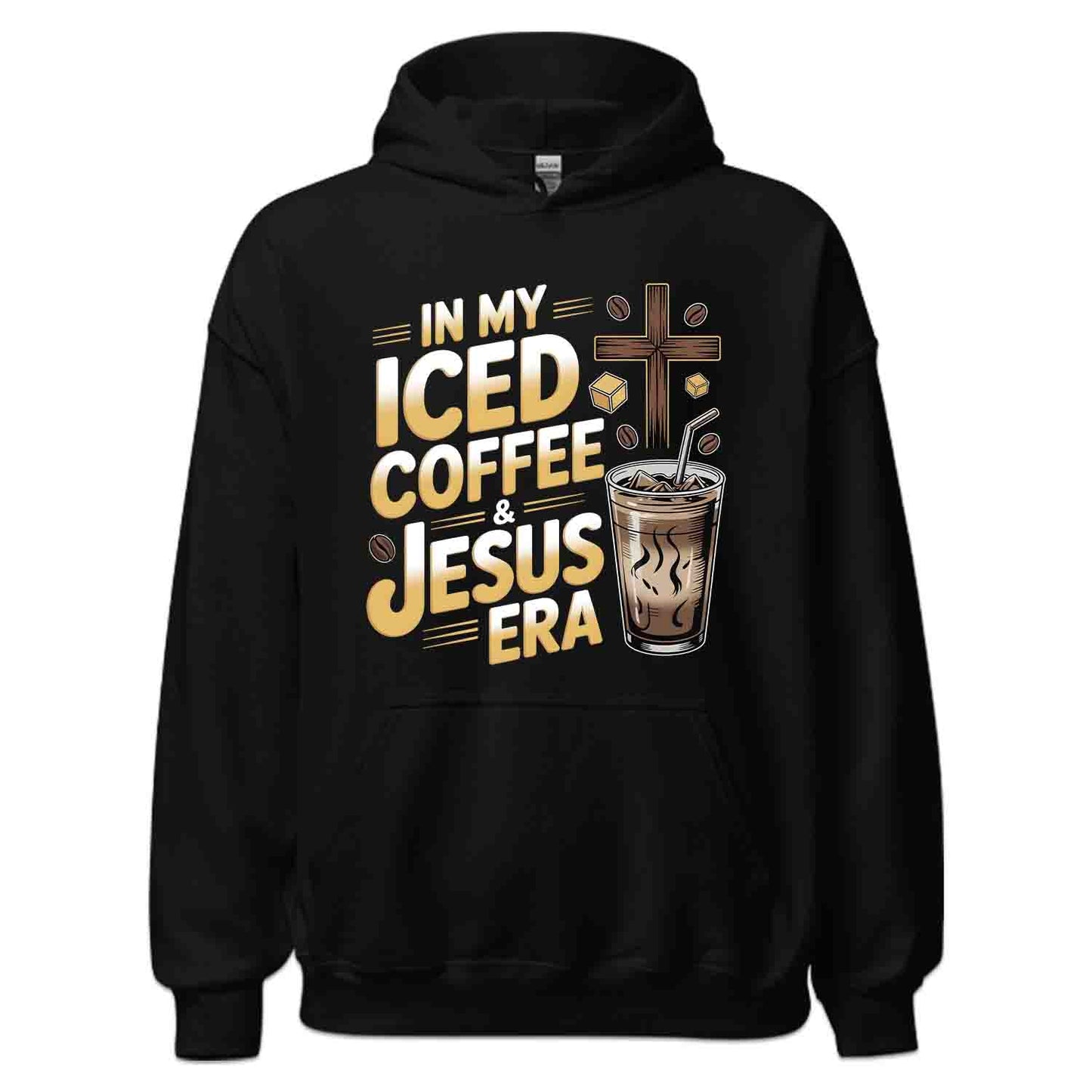 Iced Coffee & Jesus T-Shirt, Christian Faith Sweatshirt, Inspirational Hoodie | PRODUCT CODE: NWBEHGASD