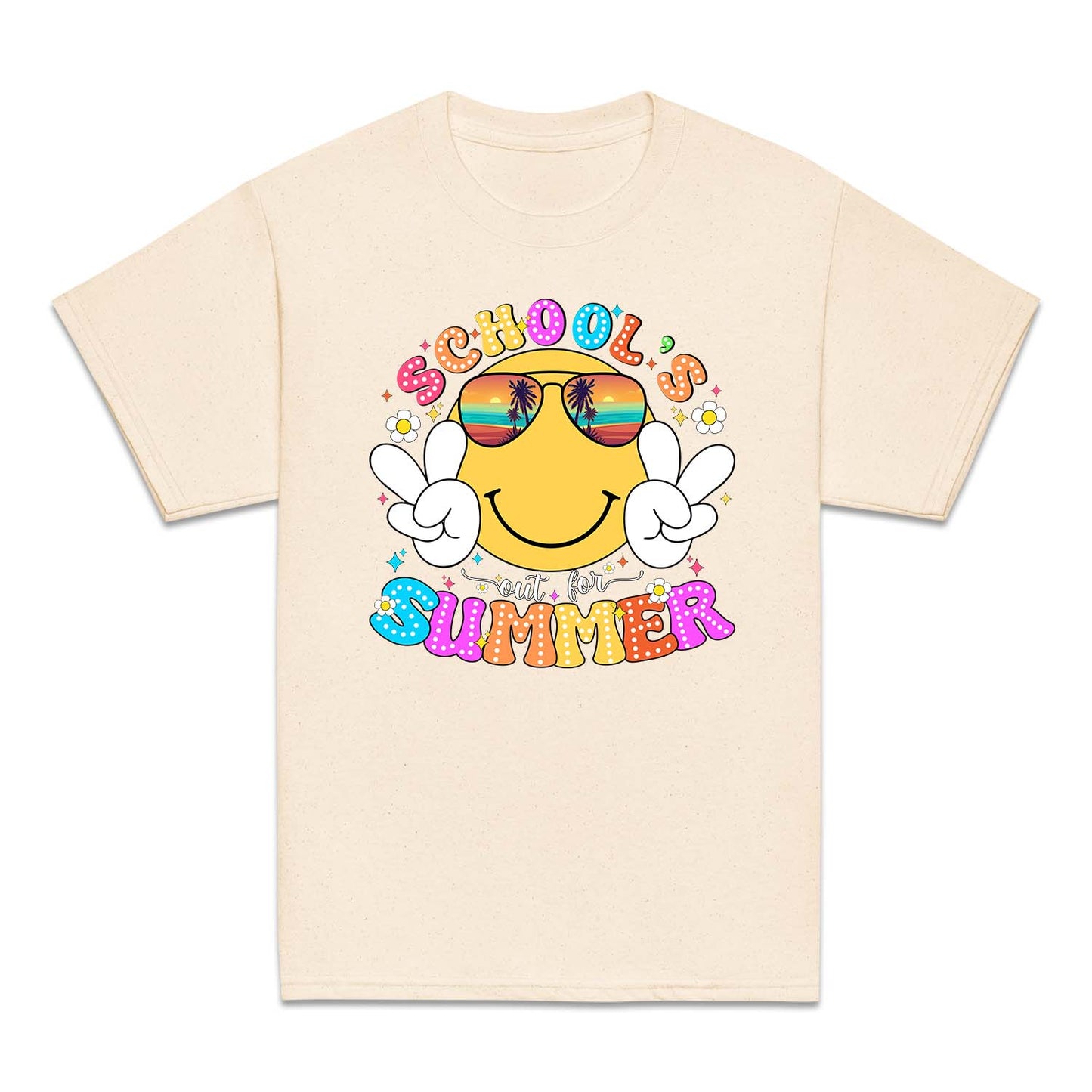 Retro Smiley Face Schools Out for the Summer | PRODUCT CODE: RTRSMLFCEM