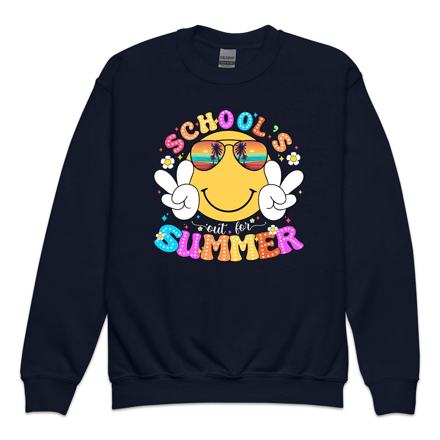 Retro Smiley Face Schools Out for the Summer | PRODUCT CODE: RTRSMLFCEM