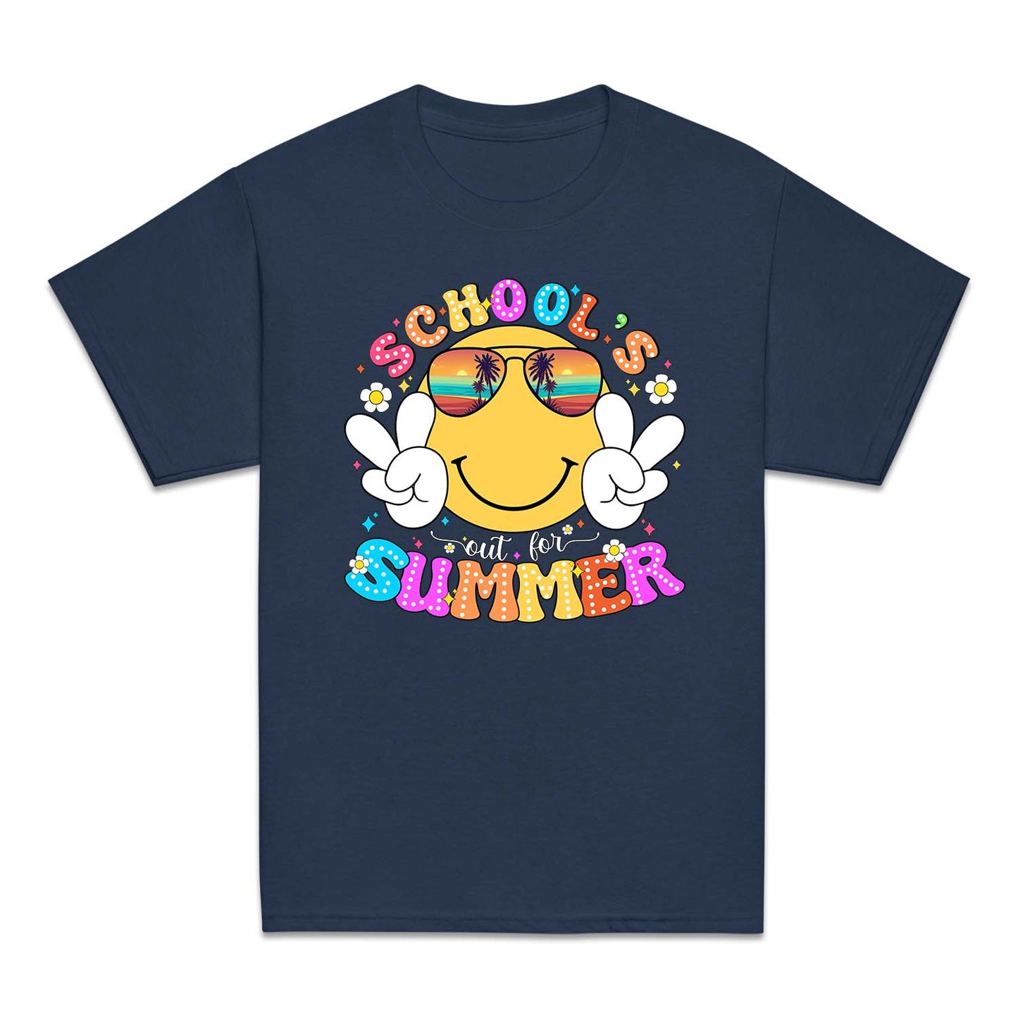 Retro Smiley Face Schools Out for the Summer | PRODUCT CODE: RTRSMLFCEM
