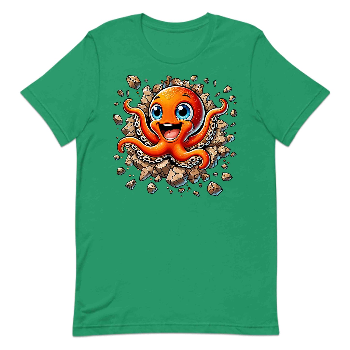 3D Realistic Cartoon Octopus Crashing Through Rock | PRODUCT CODE: OCTPSUBRKNGW