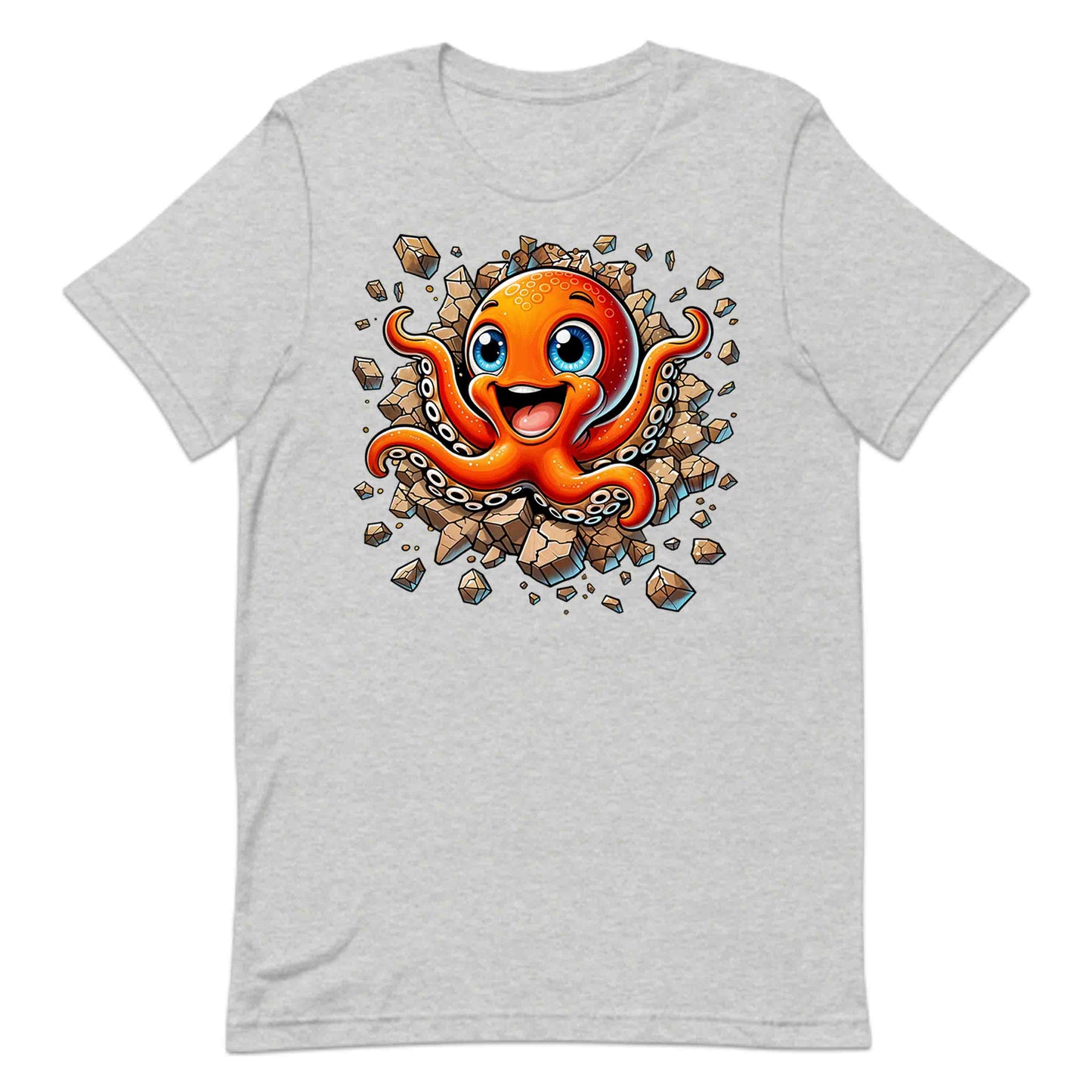 3D Realistic Cartoon Octopus Crashing Through Rock | PRODUCT CODE: OCTPSUBRKNGW