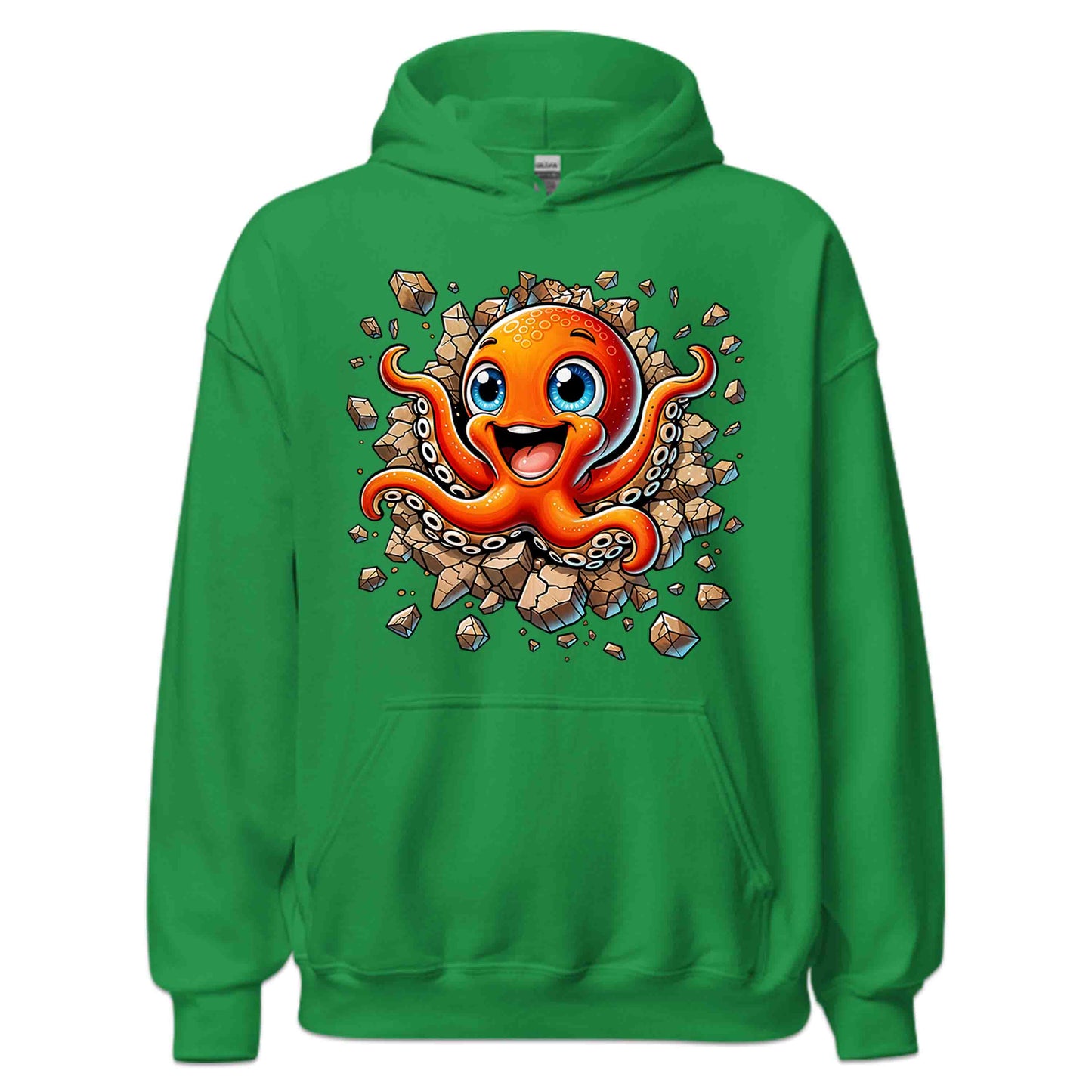 3D Realistic Cartoon Octopus Crashing Through Rock | PRODUCT CODE: OCTPSUBRKNGW