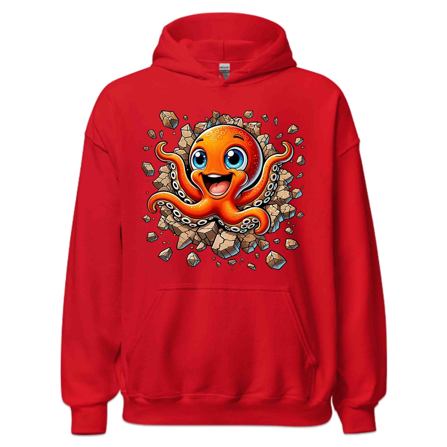 3D Realistic Cartoon Octopus Crashing Through Rock | PRODUCT CODE: OCTPSUBRKNGW