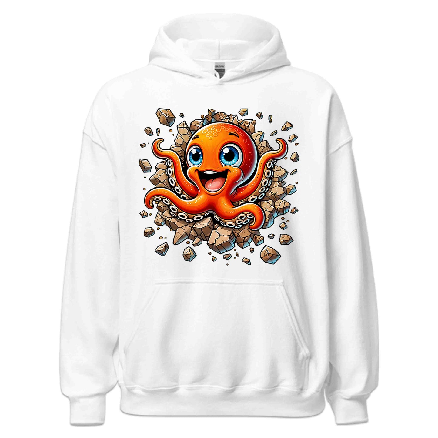 3D Realistic Cartoon Octopus Crashing Through Rock | PRODUCT CODE: OCTPSUBRKNGW