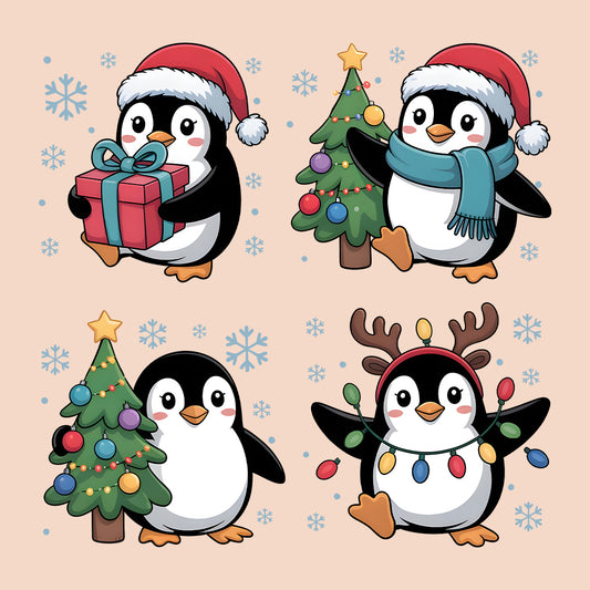 Adorable Christmas Penguin T-Shirt, Cute Holiday Family Matching Tee, Winter Gifts & Pajama Party Shirt | PRODUCT CODE: PABVCSADY