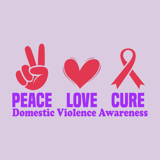 Domestic Violence Awareness Peace Love Cure Dv Survivor | PRODUCT CODE: PCELVURXDM
