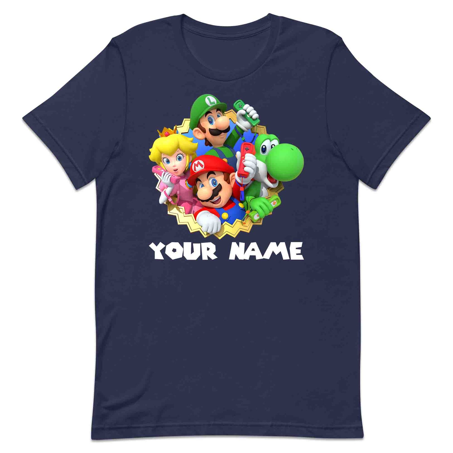 Personalised Super Mario Bros T-Shirt | Nintendo Gamer Jumper | Mario, Luigi, Yoshi, Bowser & Toad Hoodie | PRODUCT CODE: PER-CBNVSDUIER