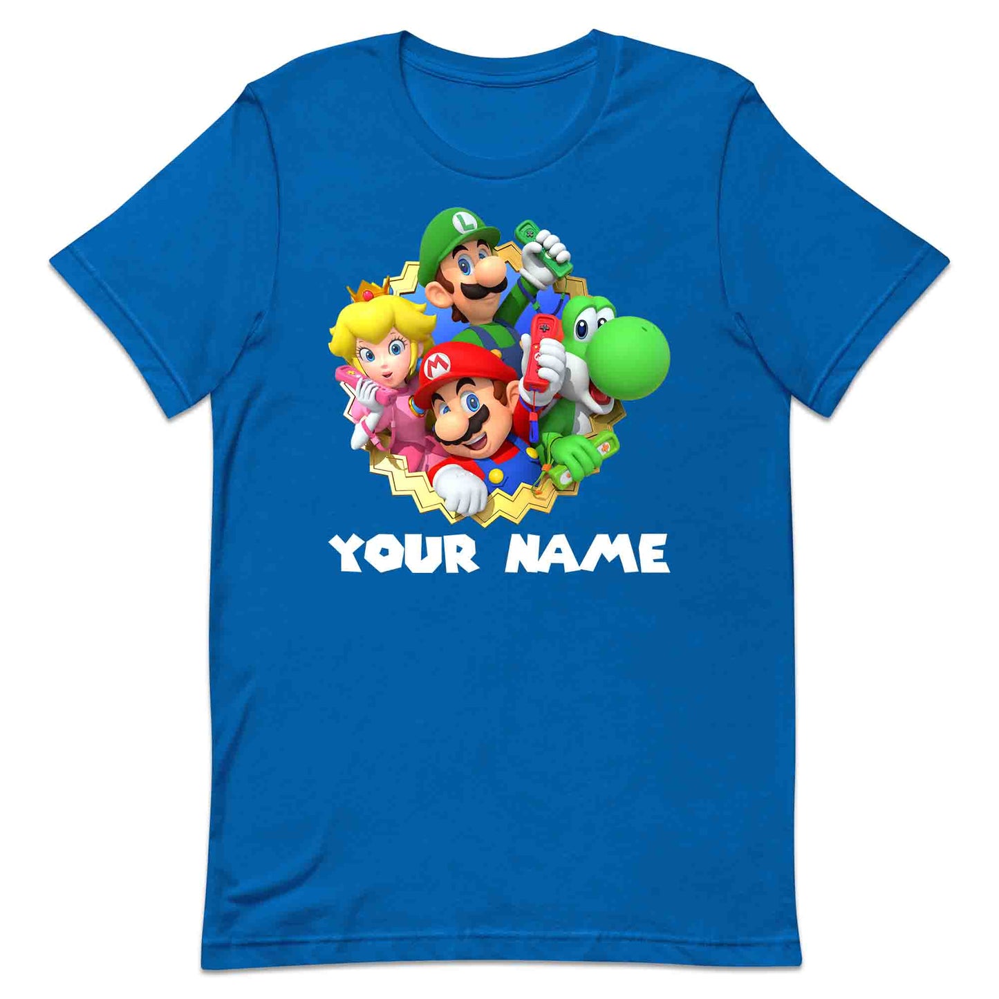 Personalised Super Mario Bros T-Shirt | Nintendo Gamer Jumper | Mario, Luigi, Yoshi, Bowser & Toad Hoodie | PRODUCT CODE: PER-CBNVSDUIER