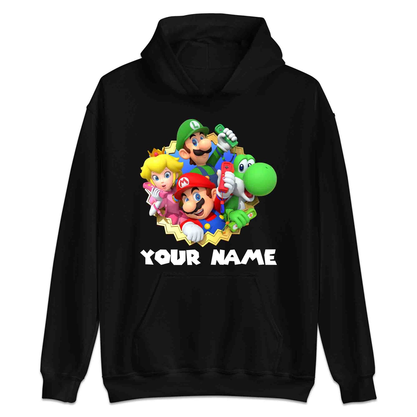 Personalised Super Mario Bros T-Shirt | Nintendo Gamer Jumper | Mario, Luigi, Yoshi, Bowser & Toad Hoodie | PRODUCT CODE: PER-CBNVSDUIER