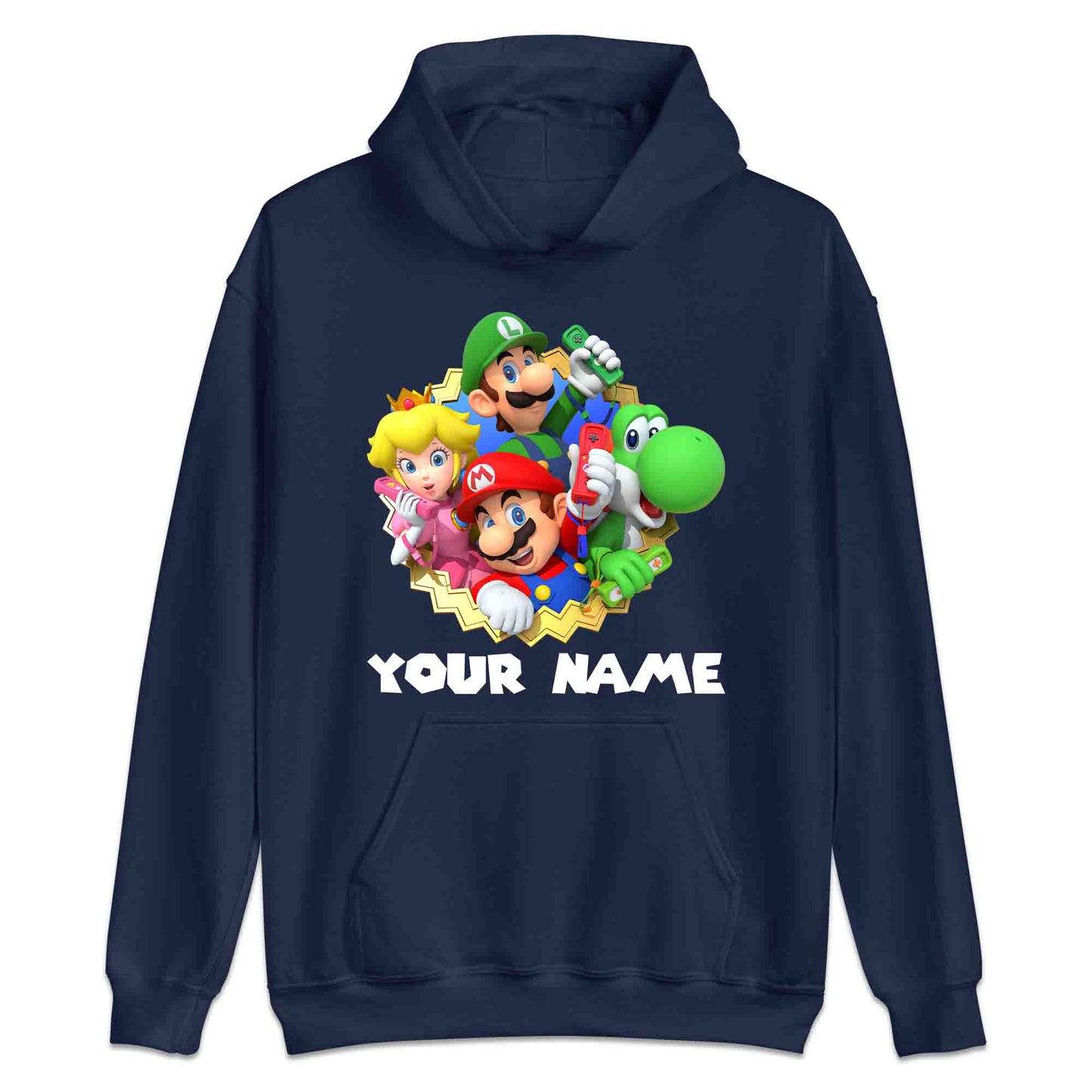Personalised Super Mario Bros T-Shirt | Nintendo Gamer Jumper | Mario, Luigi, Yoshi, Bowser & Toad Hoodie | PRODUCT CODE: PER-CBNVSDUIER