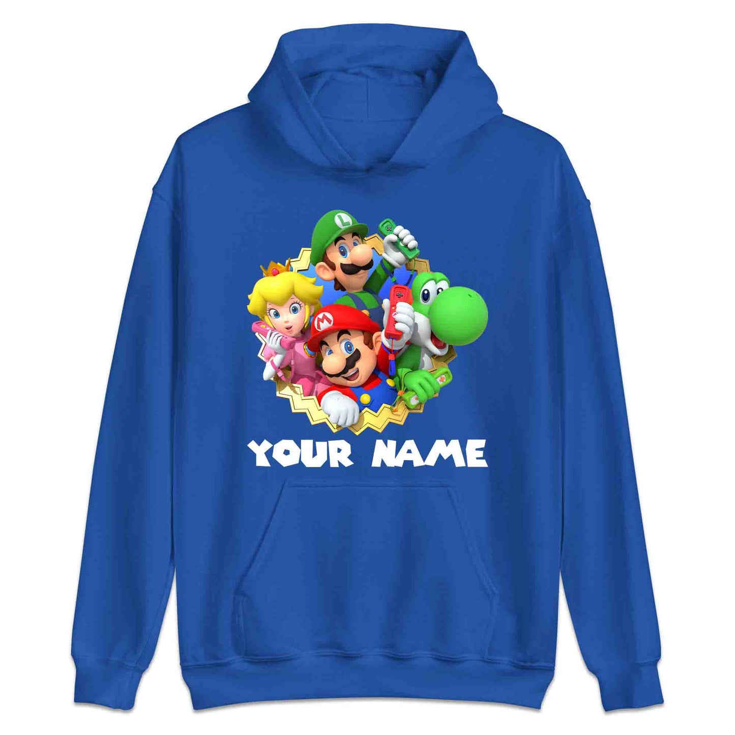 Personalised Super Mario Bros T-Shirt | Nintendo Gamer Jumper | Mario, Luigi, Yoshi, Bowser & Toad Hoodie | PRODUCT CODE: PER-CBNVSDUIER