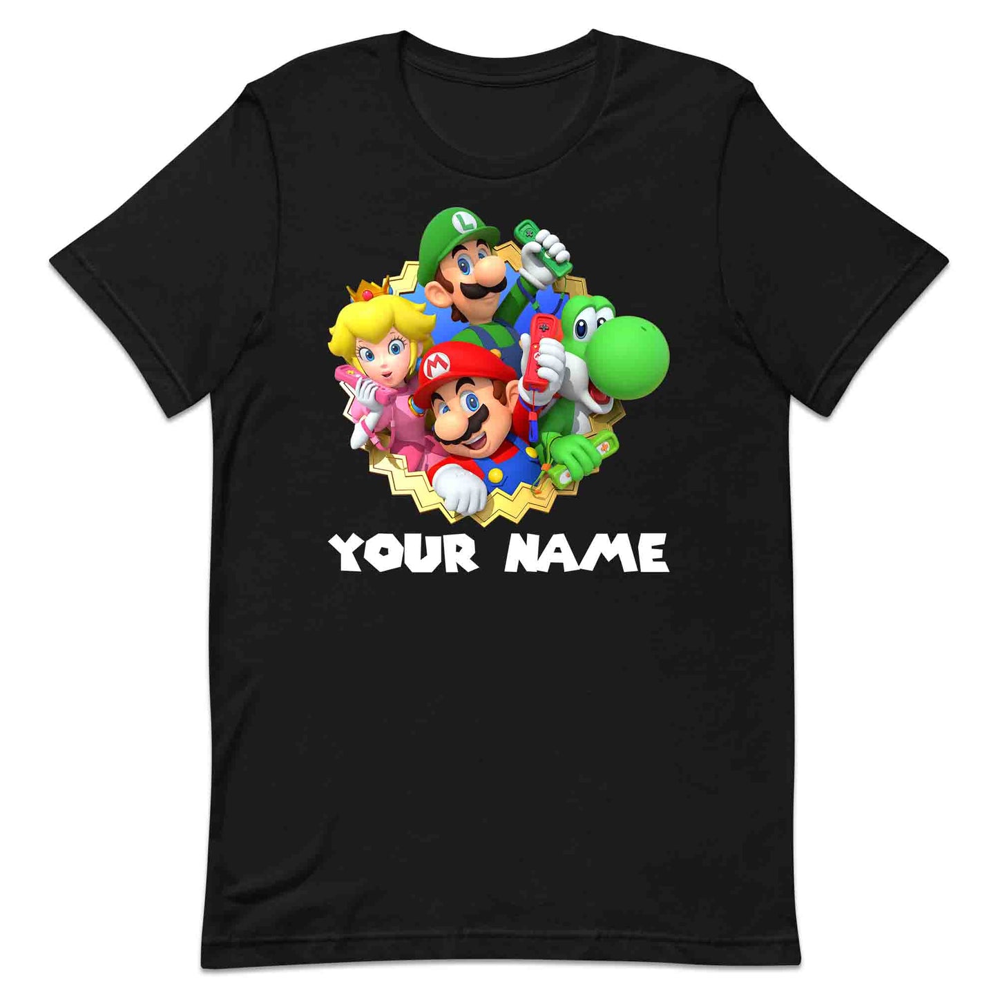 Personalised Super Mario Bros T-Shirt | Nintendo Gamer Jumper | Mario, Luigi, Yoshi, Bowser & Toad Hoodie | PRODUCT CODE: PER-CBNVSDUIER