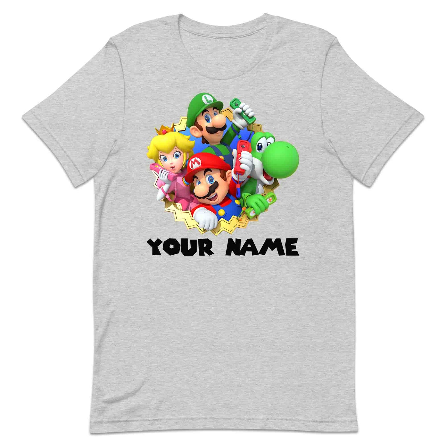 Personalised Super Mario Bros T-Shirt | Nintendo Gamer Jumper | Mario, Luigi, Yoshi, Bowser & Toad Hoodie | PRODUCT CODE: PER-CBNVSDUIER