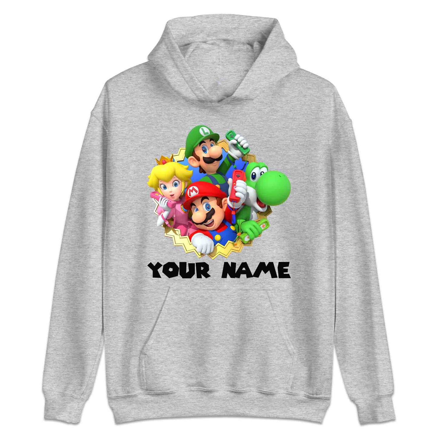 Personalised Super Mario Bros T-Shirt | Nintendo Gamer Jumper | Mario, Luigi, Yoshi, Bowser & Toad Hoodie | PRODUCT CODE: PER-CBNVSDUIER