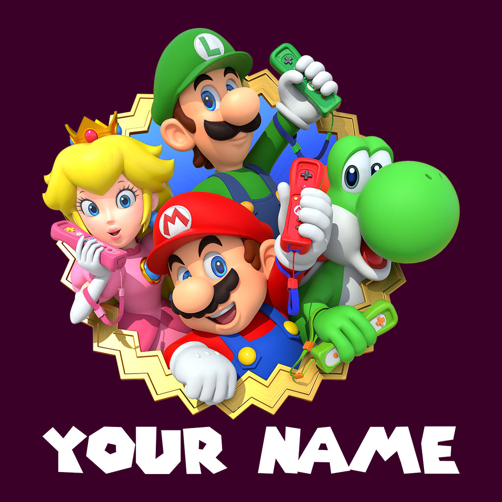 Personalised Super Mario Bros T-Shirt | Nintendo Gamer Jumper | Mario, Luigi, Yoshi, Bowser & Toad Hoodie | PRODUCT CODE: PER-CBNVSDUIER