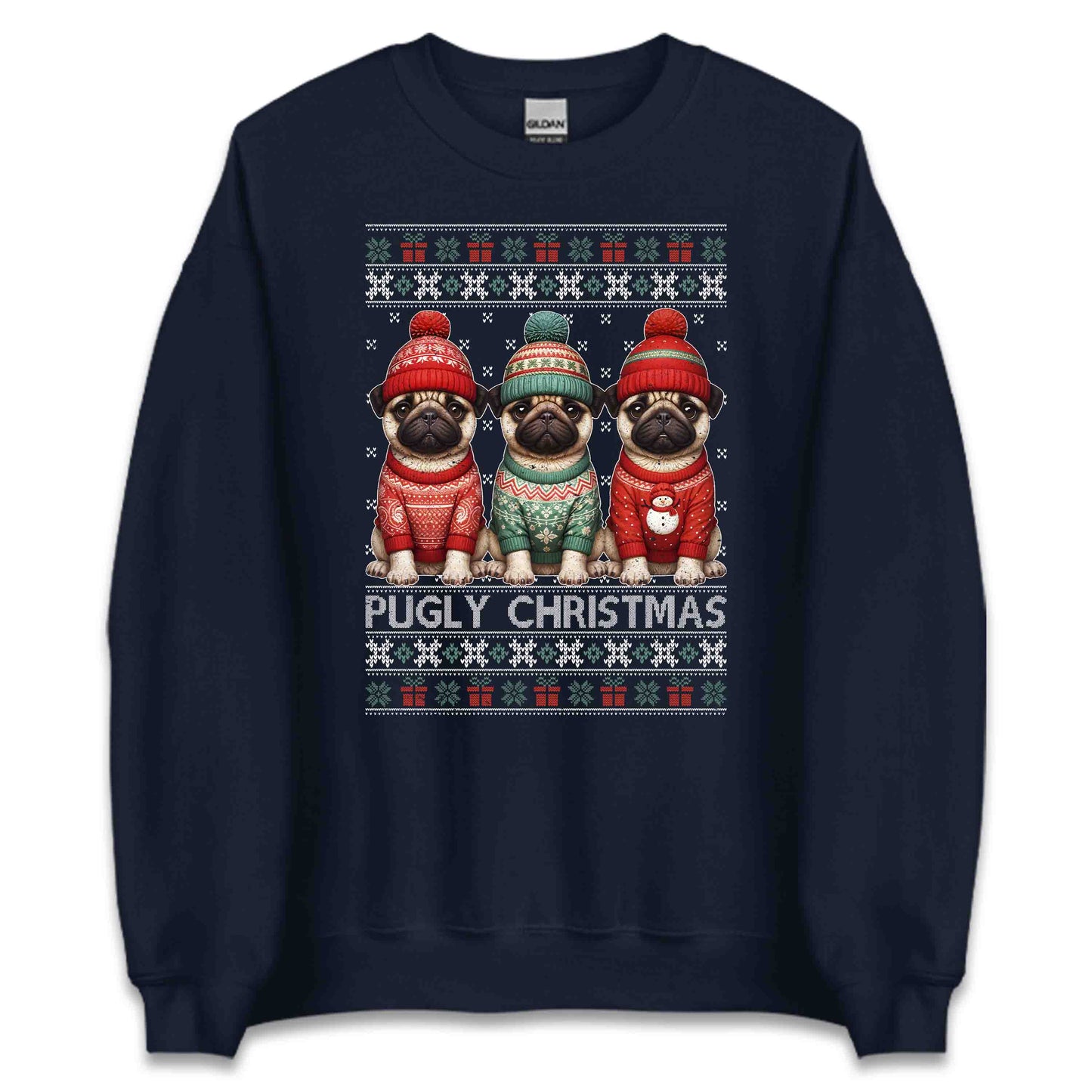 Pugly Christmas Pug Dog Xmas | PRODUCT CODE: PGLYDOCHRXMA