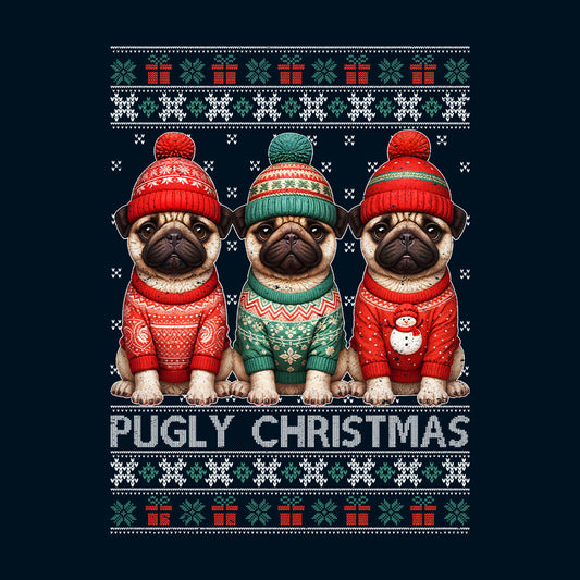 Pugly Christmas Pug Dog Xmas | PRODUCT CODE: PGLYDOCHRXMA