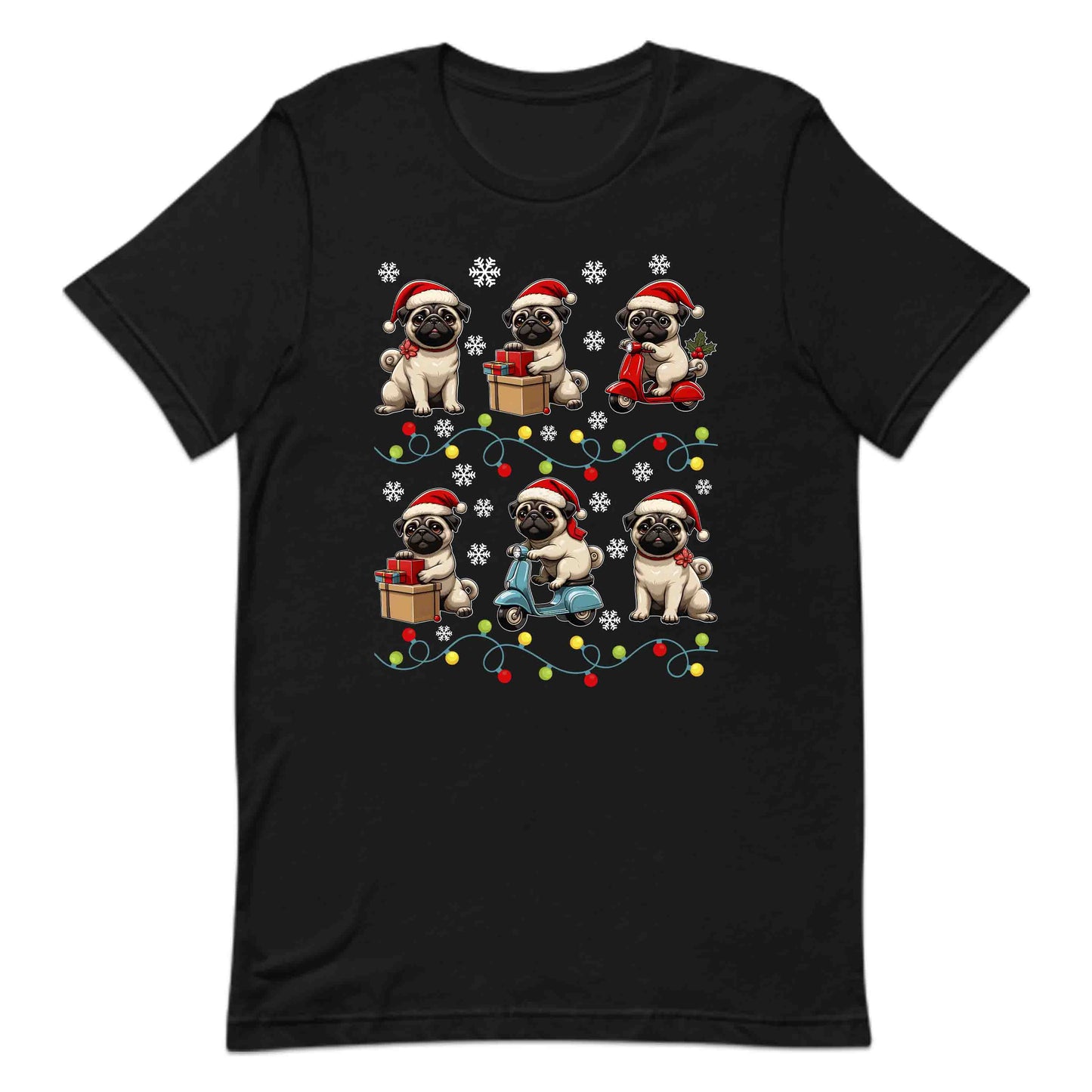 Pugs Christmas Festive Pug Dog Riding Scooter Xmas | PRODUCT CODE: PGODSCTREXMS