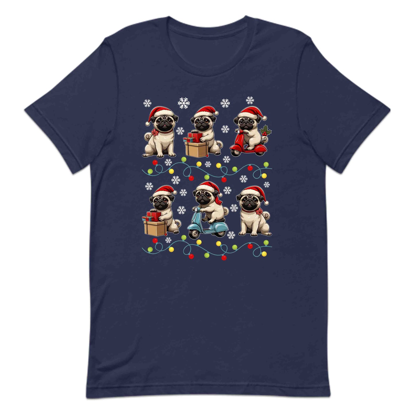 Pugs Christmas Festive Pug Dog Riding Scooter Xmas | PRODUCT CODE: PGODSCTREXMS