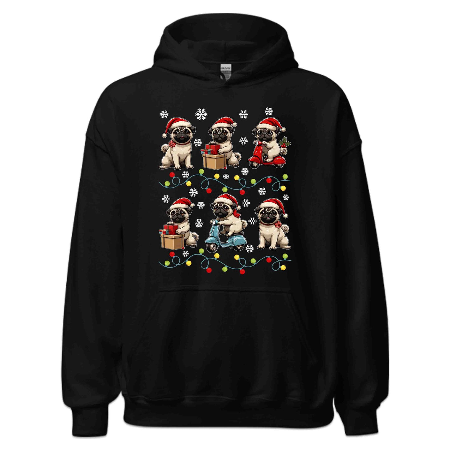 Pugs Christmas Festive Pug Dog Riding Scooter Xmas | PRODUCT CODE: PGODSCTREXMS