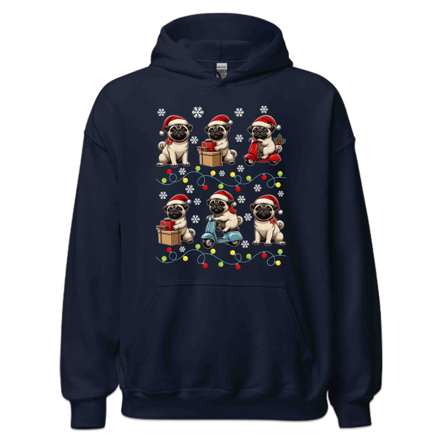 Pugs Christmas Festive Pug Dog Riding Scooter Xmas | PRODUCT CODE: PGODSCTREXMS