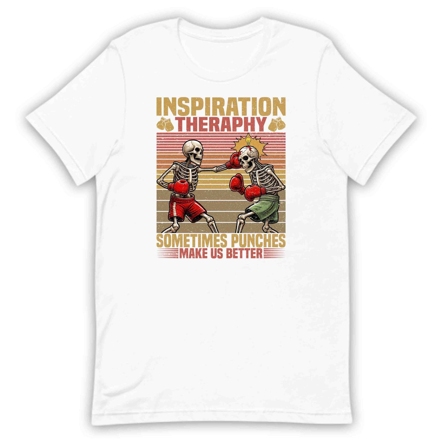Punch Therapy Skeleton Boxing Motivational Skull Fighters | PRODUCT CODE: PHCNTHRPSKLBW