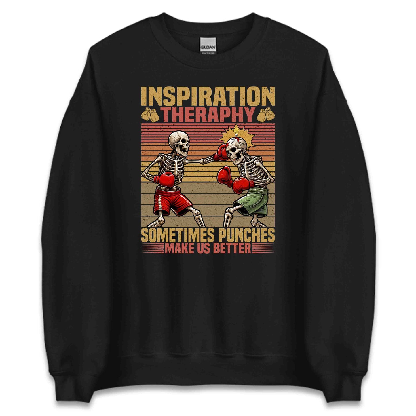 Punch Therapy Skeleton Boxing Motivational Skull Fighters | PRODUCT CODE: PHCNTHRPSKLBW