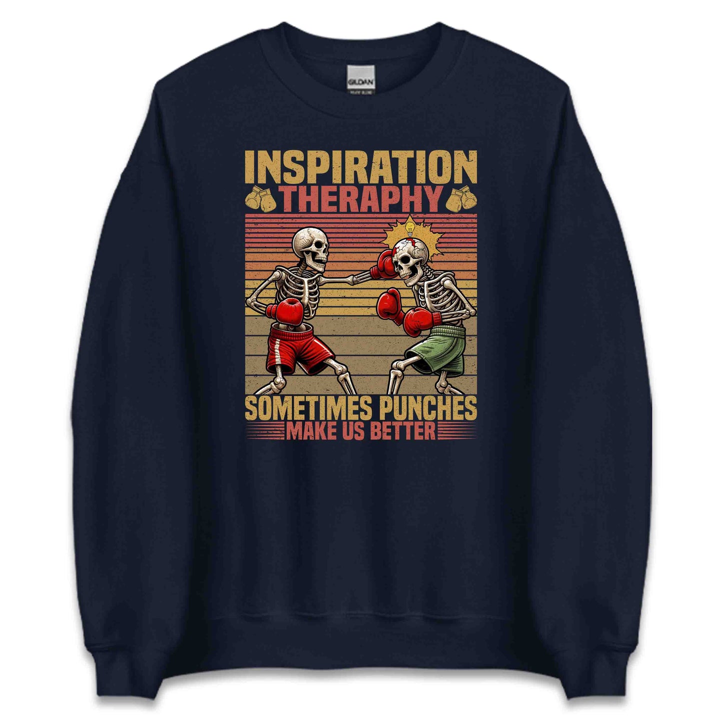 Punch Therapy Skeleton Boxing Motivational Skull Fighters | PRODUCT CODE: PHCNTHRPSKLBW