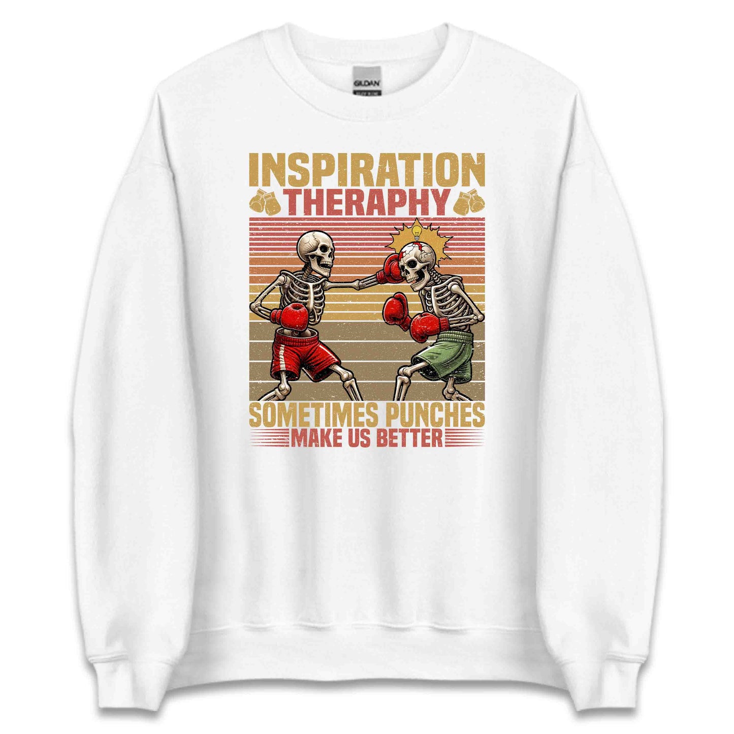 Punch Therapy Skeleton Boxing Motivational Skull Fighters | PRODUCT CODE: PHCNTHRPSKLBW