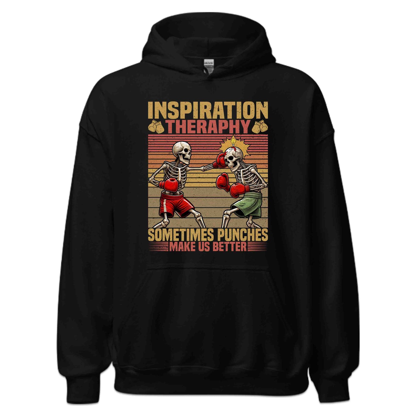 Punch Therapy Skeleton Boxing Motivational Skull Fighters | PRODUCT CODE: PHCNTHRPSKLBW