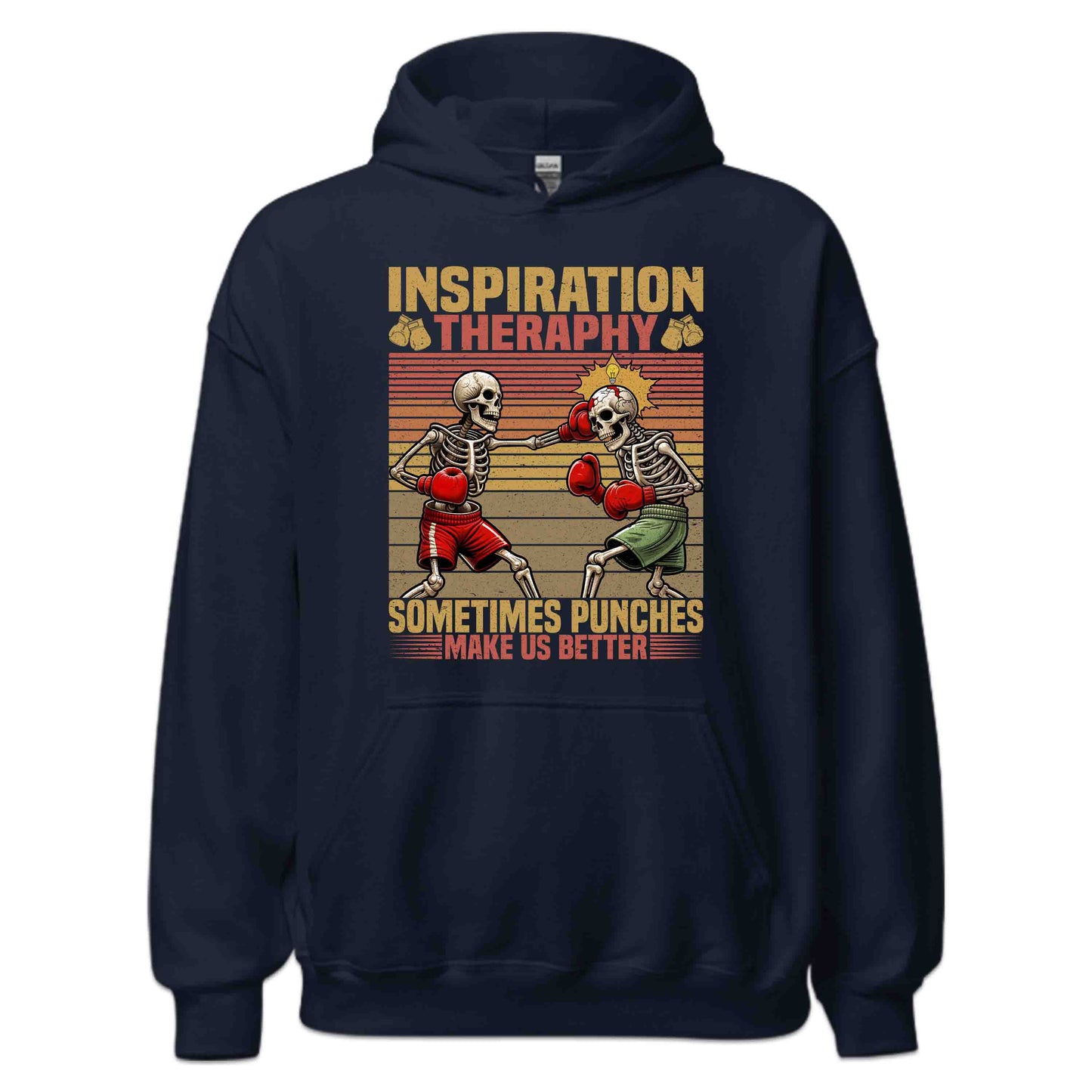 Punch Therapy Skeleton Boxing Motivational Skull Fighters | PRODUCT CODE: PHCNTHRPSKLBW