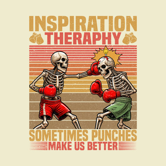 Punch Therapy Skeleton Boxing Motivational Skull Fighters | PRODUCT CODE: PHCNTHRPSKLBW