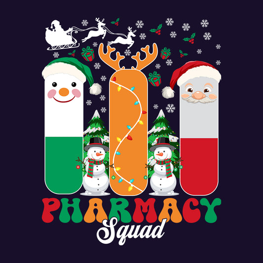 Pharmacy Pills Squad Christmas Pharmacist Xmas | PRODUCT CODE: PHRSQDUCHRM