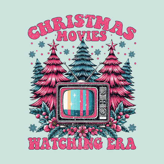 Pink Christmas Movies Watching Era Cozy Xmas Movie Night | PRODUCT CODE: PKCRTMVESWR